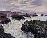 The Rocks at Pourville_ Low Tide by Claude Monet